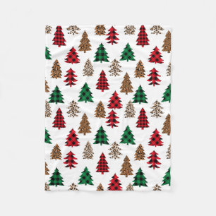 Buffalo met kerstbomen fleece deken