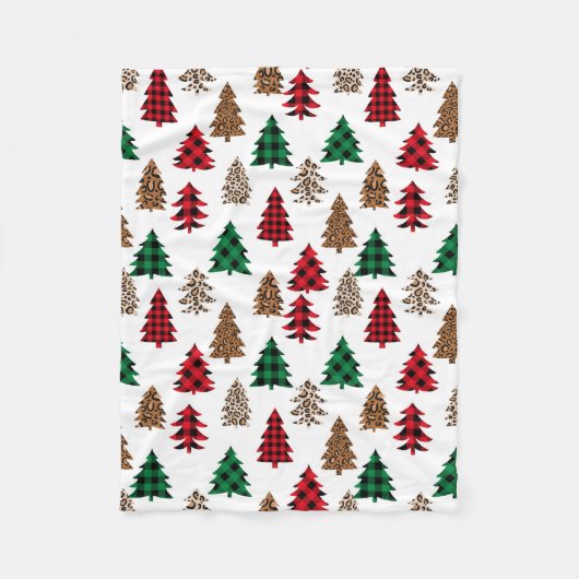 Buffalo met kerstbomen fleece deken (Voorkant)