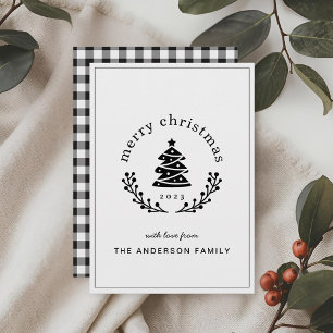 Buffalo met kerstbomen Wereldbol met kerst Feestdagenkaart