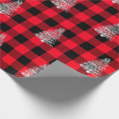 Buffalo met kerstfeestdag Rood Cadeaupapier (Hoek)