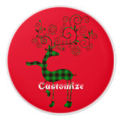 Buffalo met kerstmis deer Thunder_Cove Keramische Knop (Voorkant)