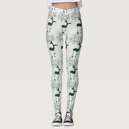 Buffalo met kerstmis deer Thunder_Cove Leggings (Voorkant)