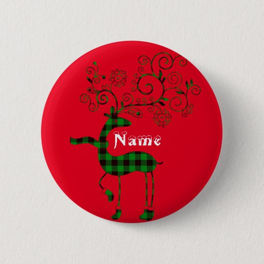 Buffalo met kerstmis deer Thunder_Cove Ronde Button 5,7 Cm (Voorkant)
