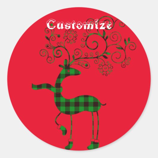 Buffalo met kerstmis deer Thunder_Cove Ronde Sticker (Voorkant)