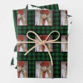 Buffalo met kerstmis inpakpapier vel (In situ)