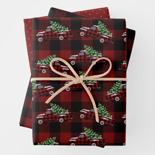Buffalo  met kerstmis inpakpapier vel (In situ)