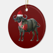 Buffalo met kerstmis met Pet Keramisch Ornament (Links)