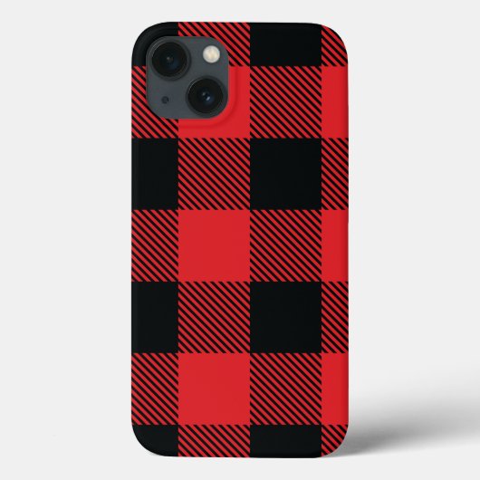 Buffalo met kerstrood en zwarte cheque Case-Mate iPhone case (Achterkant)