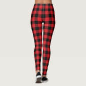 Buffalo met kerstrood en zwarte cheque leggings (Achterkant)