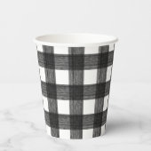 Buffalo met zwarte en witte Waterverf Papieren Bekers (Achterkant)