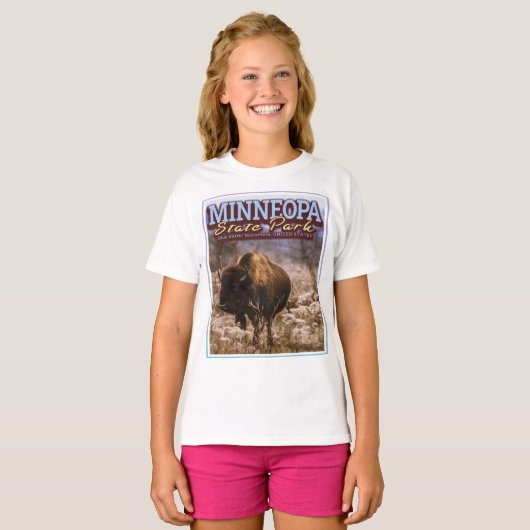 BUFFALO - MINNEOPA STATE PARK - MINNESOTA USA T-SHIRT (Voorkant volledig)