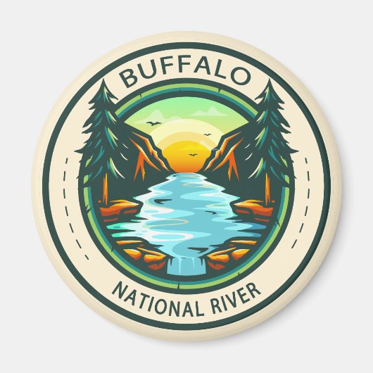 Buffalo National River Arkansas Badge Magneet (Voorkant)