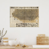 Buffalo New York 1902 Antiek panoramische kaart Poster (Keuken)