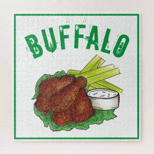 Buffalo New York BBQ Chicken Wings Celery Sticks Legpuzzel