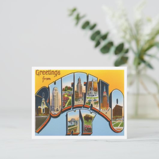 Buffalo, New York  Big Letters Briefkaart (Staand voorkant)