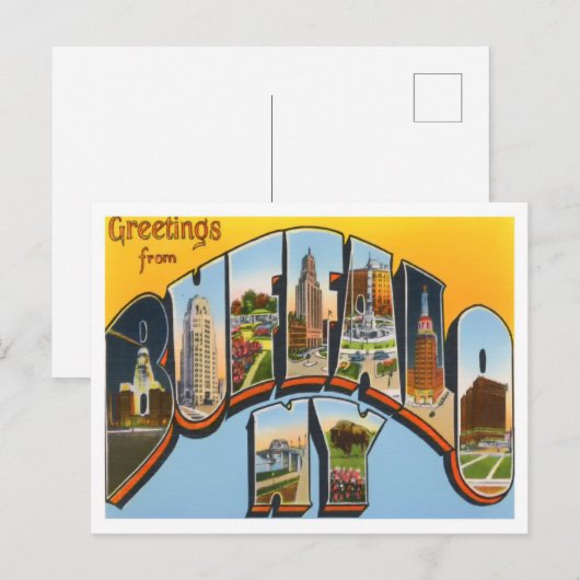 Buffalo, New York  Big Letters Briefkaart (Voorkant / Achterkant)