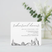 Buffalo New York Bruiloft Elegant repetitie diner Informatiekaartje (Staand voorkant)