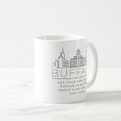 Buffalo, New York gestileerde Skyline | Aangepaste Koffiemok (Voorkant rechts)
