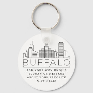 Buffalo, New York gestileerde Skyline Aangepaste Sleutelhanger
