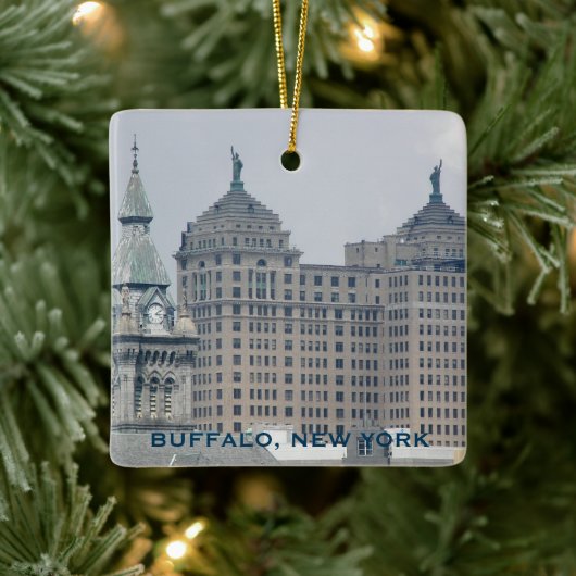 Buffalo, New York Holiday Keramisch Ornament (Boom)