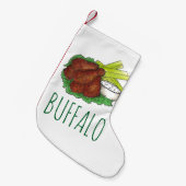 Buffalo New York Hot BBQ Chicken Wings Kleine Kerstsok (Voorkant (Hangend))