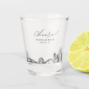 Buffalo New York Huwelijksgunst Gepersonaliseerde Shot Glas