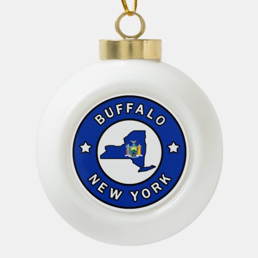 Buffalo New York Keramische Bal Ornament (Voorkant)