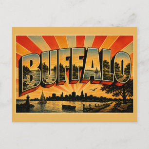 Buffalo New York Niagara rivier Lake Erie Kunst Briefkaart