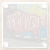 Buffalo New York Onderzetter Glazen Onderzetter (Achterkant)