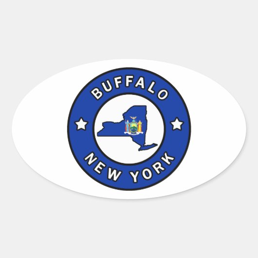 Buffalo New York Ovale Sticker (Voorkant)