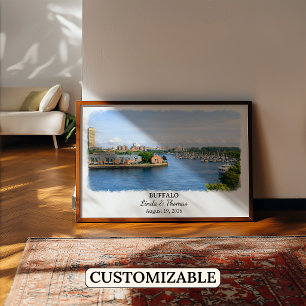Buffalo New York Poster, Aquarel, Op Maat Poster
