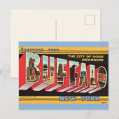 Buffalo New York Retro Briefkaart (Voorkant / Achterkant)