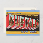Buffalo New York Retro Briefkaart (Voorkant / Achterkant)