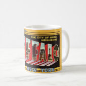 Buffalo New York Retro Mug Koffiemok (Voorkant rechts)