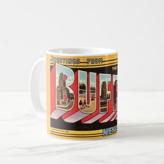 Buffalo New York Retro Mug Koffiemok (Voorkant links)