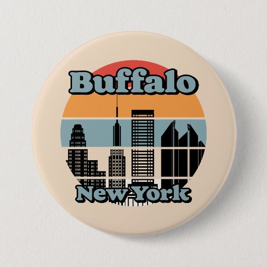  Buffalo New York Ronde Button 7,6 Cm (Voorkant)
