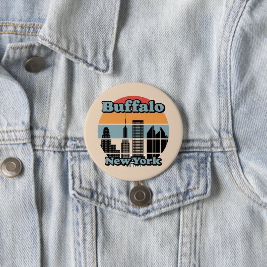  Buffalo New York Ronde Button 7,6 Cm (In situ)