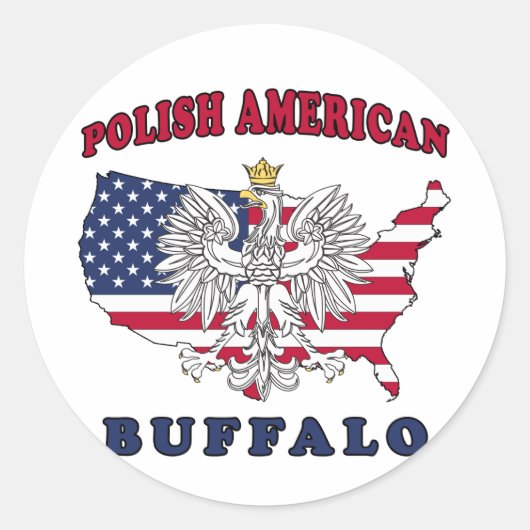 Buffalo New York Ronde Sticker (Voorkant)