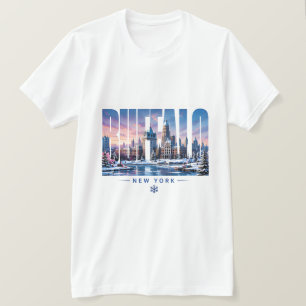 Buffalo New York Silhouette Meerfront Reis Herinne T-shirt