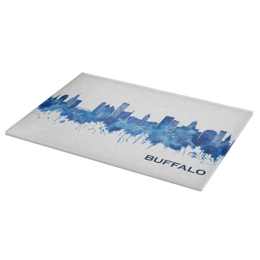 Buffalo New York Skyline Blue Snijplank (Hoek)