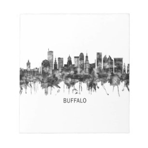 Buffalo New York Skyline BW Notitieblok