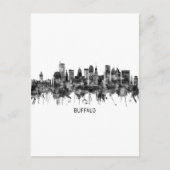 Buffalo New York Skyline BW Uitnodiging Briefkaart (Voorkant)