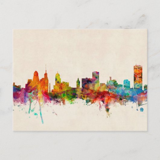 Buffalo New York Skyline Cityscape Briefkaart (Voorkant)