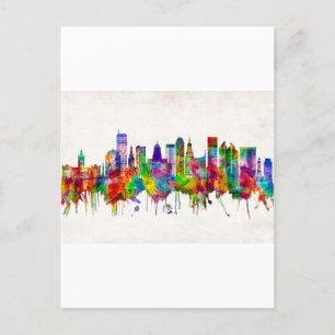 Buffalo New York Skyline Feestdagenkaart