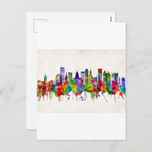 Buffalo New York Skyline Feestdagenkaart (Voorkant / Achterkant)