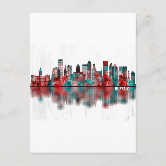 Buffalo New York Skyline Feestdagenkaart (Voorkant)