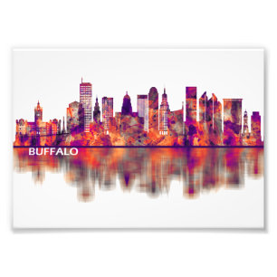 Buffalo New York Skyline Foto Afdruk