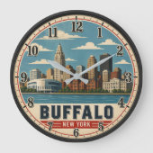 Buffalo New York Skyline Grote Klok (Voorkant)