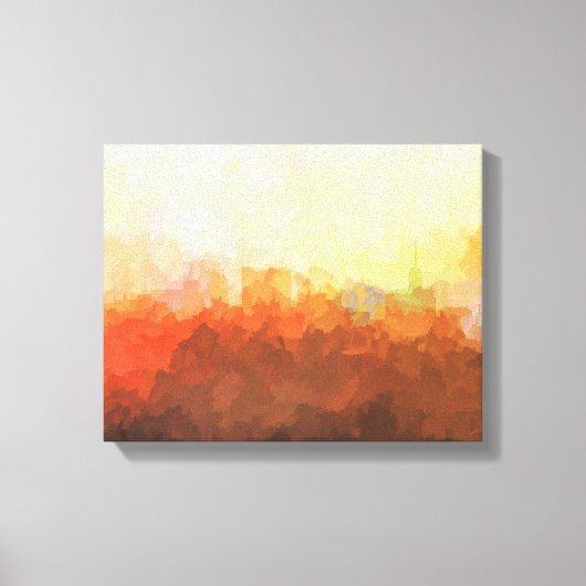 BUFFALO, NEW YORK SKYLINE In the Clouds Canvas Afdruk (Voorkant)