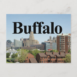 Buffalo New York Skyline met Buffalo in de hemel Briefkaart
